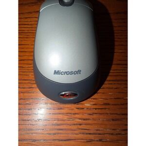Microsoft Wireless Optical Mouse Silver Grey Translucent Red Base works no dongl
